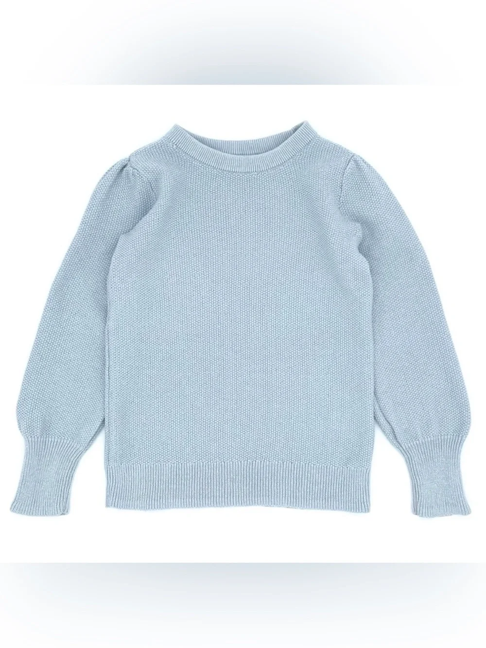 GUC Gap Girls School Uniform Lurex Seed Stitch Pullover Sweater in Blue S 6-7